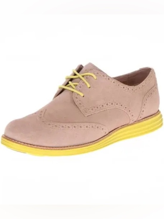 Cole Haan Shoes - Cole Haan Lunargrand Wingtip Oxford Women’s Shoes Size 5.5 Suede w Yellow Sole